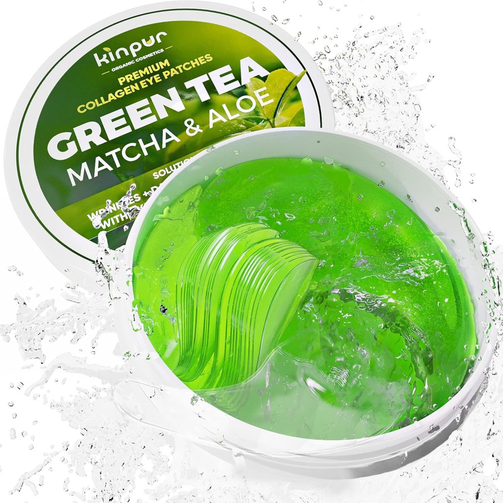 Green Tea Under Eye Patches for Wrinkles and Eye Bags - Eye Masks for Dark Circles and Puffiness with Collagen, Hyaluronic Acid - Under Eye Mask for All Skin Types, 30 Pairs