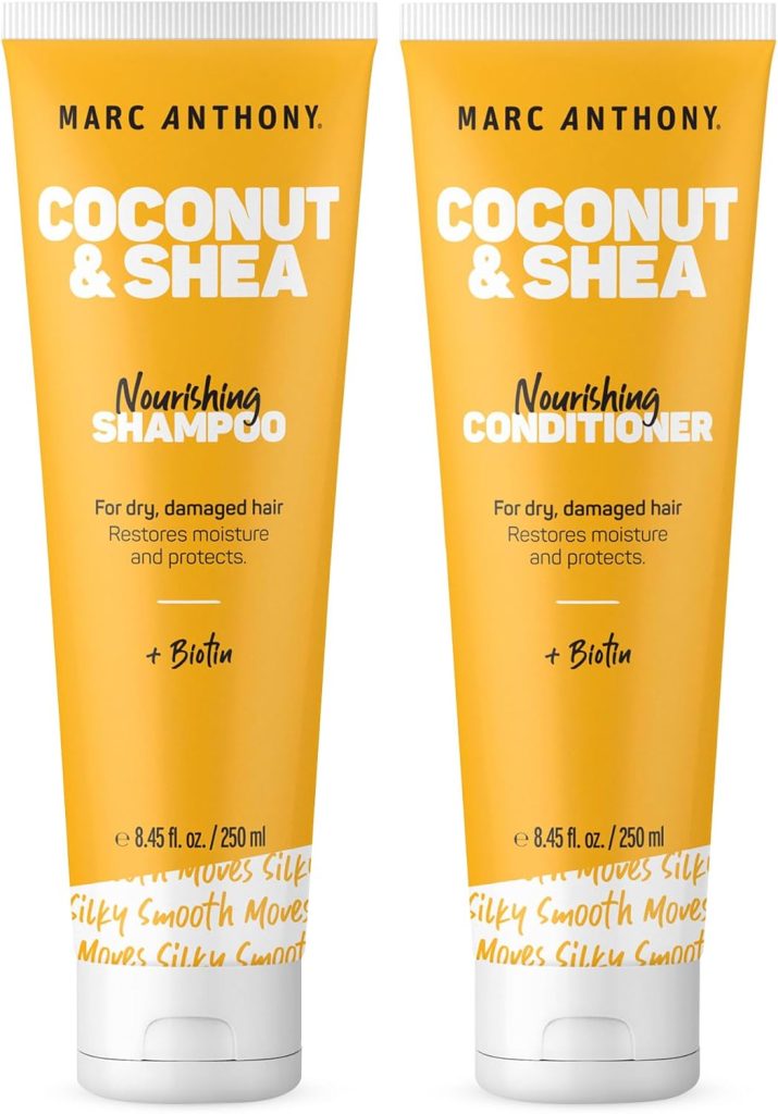 Marc Anthony Volumizing Shampoo and Conditioner Set with Coconut Oil & Shea Butter - Nourishing & Hydrating Haircare Infused with Biotin for Dry & Damaged Hair - Restore Moisture & Protects Hair